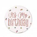 Narozeniná brož "Its my birthday" rosegold s tečkami