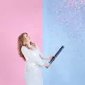 Vystřelovací konfety Růžové - Kluk nebo holka 60 cm