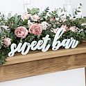 Dekorace dřevěná Sweet bar - bílá 37 x 10 cm