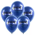 Latexové balonky modré - Krásné narozeniny 5 ks