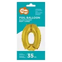 Foliová číslice 0 zlatá - 35 cm