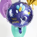 Fóliový balónek Vesmírný mimozemšťan - Happy Birthday 45 cm