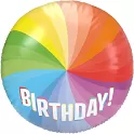 Foliový balonek duhový s 3D nápisem Happy Birthday 56 cm