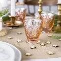 Skleněný svícen rosegold s ražbou