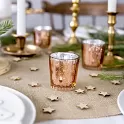 Skleněný svícen rosegold
