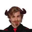 Plastové čertovské rohy zahnuté - Azazel