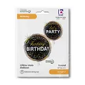 Foliový balonek černý Happy Birthday konfety 46 cm