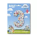 Foliová číslice 3 - Bluey 66 cm