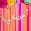 Party nápis Happy Birthday - Cherry rainbow 100 cm