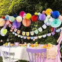 Party nápis Happy Birthday duhový 163 cm