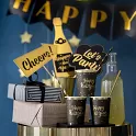 Rekvizity do fotokoutku zlaté  Happy New Year 13 ks