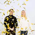 Vystřelovací konfety metalické zlaté 28 cm