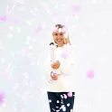 Vystřelovací konfety růžová kolečka 60 cm