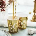 Papírové kelímky 50. narozeniny 6 ks
