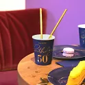 Papírové kelímky 50. narozeniny - Royal blue 6 ks
