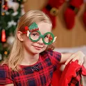 Vánoční party elfí brýle s čepičkou
