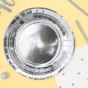 Papírové talíře metalické stříbrné 18 cm - 6 ks