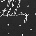 Papírové party ubrousky Happy Birthday černé 20 ks