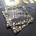 Papírové party ubrousky Luxus Gold Happy Birthday 16 ks