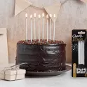 Dortové svíčky stříbrné s držátky 10 cm - 8 ks