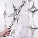 Tyč na rozbíjení piňaty metalická stříbrná 40 cm