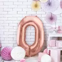Foliová číslice - rose gold 0 - 86 cm