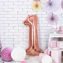Foliová číslice - rose gold 1 - 86 cm