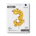 Foliová číslice Puppyloons 3 žirafa 91 cm