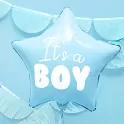 Foliový balonek hvězda Iťs a boy modrý 48 cm