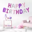 Foliový nápis HAPPY BIRTHDAY v růžové ombre barvě 340 x 35 cm