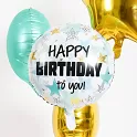 Foliový balonek kulatý Happy Birthday to You hvězdy 45 cm