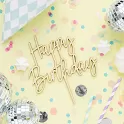 Dřevěný zápich na dort Happy Birthday