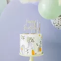Dřevěný zápich na dort Happy Birthday