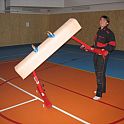 Gymnastický kůň s madly, umělá kůže, nastavitelná výška 90-120cm