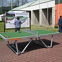 Stůl na stolní tenis venkovní - ocelová konstrukce (ZN) -kulatý profil + pryskyřičné desky, bez síťky