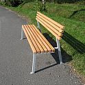 Lavička KOPŘ s opěradlem, dubové latě, délka 1800 mm, šířka 440 mm