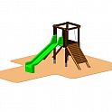 Věž se skluzavkou, varianta 2 - do 1.35 m (DH 12b)