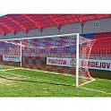 Fotbalová branka 7,32x2,44 m, ovál 120/100 mm (AL), do pouzder, spodní rám v ceně + tyče za branku k vypnutí sítě