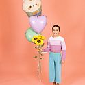 Foliový balonek Happy Birthday Bunny Cupcake 61 cm