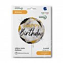 Foliový balonek kulatý Happy Birthday mramor 46 cm