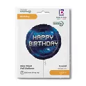 Foliový balonek kulatý Happy Birthday vesmír 46 cm