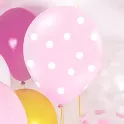 Latexový balonek s puntíky světle růžový 30 cm