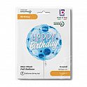 Foliový balonek kulatý Happy Birthday modrý 46 cm