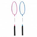Sada 2 dadmintonových raket a nylonové letky NILS NRZ001 růžovo-modrá