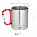 Kempingový hrnek NILS Camp NC17110 s karabinou 300ml červený