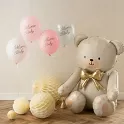 Latexové balonky Welcome Baby pastelové růžové 30cm - 6ks