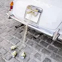 Svatební dekorační set na auto - juta s krajkou 8 ks - Komplet