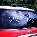 Nalepovací nápis na auto - Mr and Mrs