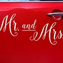 Nalepovací nápis na auto - Mr and Mrs