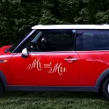 Nalepovací nápis na auto - Mr and Mrs